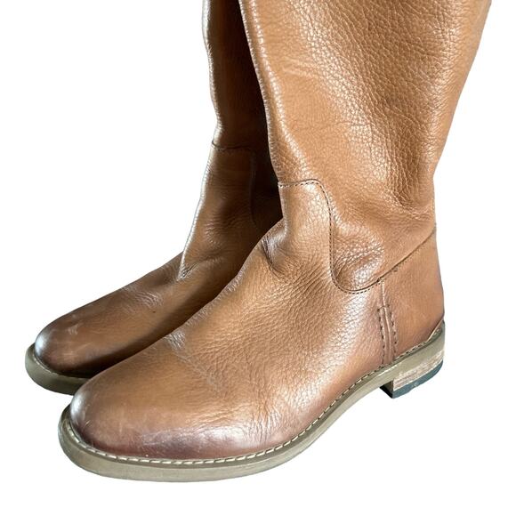 Franco Sarto Women's Meyer Knee High Light Brown Premium Leather Riding Boot - 6 - Picture 6 of 8